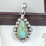 Sonoran Gold Turquoise 1" 925 Sterling Silver Pendant (REXT39-107)