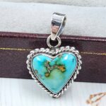Sonoran Gold Turquoise 0.75" 925 Sterling Silver Pendant (REXT39-111)