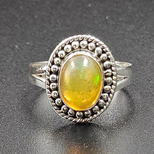 Ethiopian Opal Size US 6 925 Sterling Silver Ring (RS105-673)