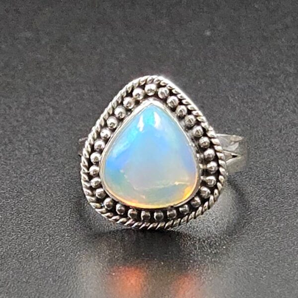 Ethiopian Opal Size US 6 925 Sterling Silver Ring (RS105-674)
