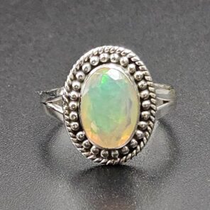 Ethiopian Opal Size US 6 925 Sterling Silver Ring (RS105-676)