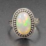 Ethiopian Opal Size US 8 925 Sterling Silver Ring (RS105-677)
