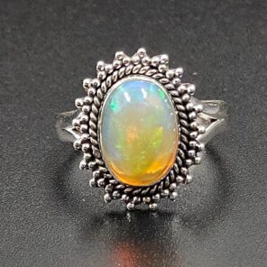 Ethiopian Opal Size US 7 925 Sterling Silver Ring (RS105-678)