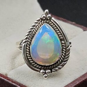 Ethiopian Opal Size US 8 925 Sterling Silver Ring (RS105-679)