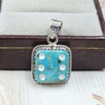 Mohave Dice Turquoise 925 Sterling Silver Pendant (RS113-394)