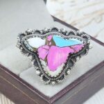 Bull Head Carved Cotton Candy Turquoise 925 Sterling Silver Ring  (RS113-432)