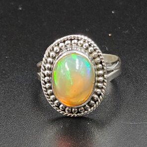 Ethiopian Opal Size US 6 925 Sterling Silver Ring (RS105-682)