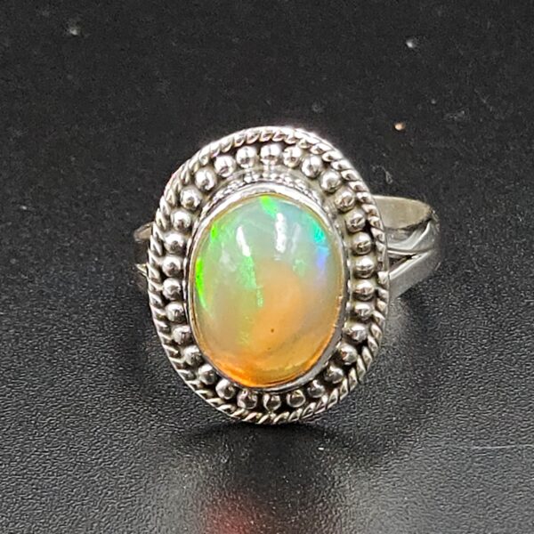 Ethiopian Opal Size US 6 925 Sterling Silver Ring (RS105-682)