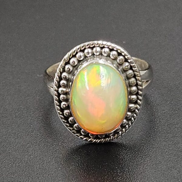 Ethiopian Opal Size US 5 925 Sterling Silver Ring (RS105-683)