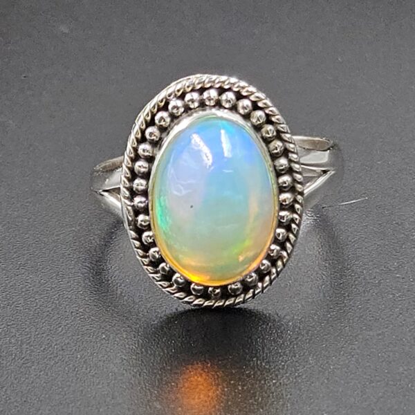 Ethiopian Opal Size US 8 925 Sterling Silver Ring (RS105-684)