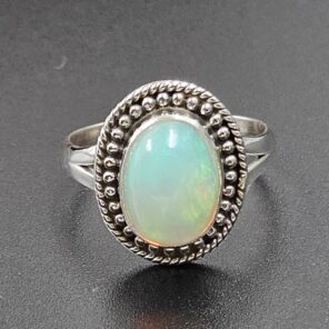 Ethiopian Opal Size US 8 925 Sterling Silver Ring (RS105-689)