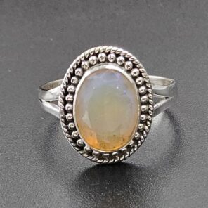 Ethiopian Opal Size US 9 925 Sterling Silver Ring (RS105-692)