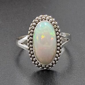 Ethiopian Opal Size US 9 925 Sterling Silver Ring (RS105-693)