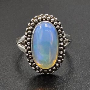 Ethiopian Opal Size US 10 925 Sterling Silver Ring (RS105-696)