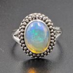 Ethiopian Opal Size US 7 925 Sterling Silver Ring (RS105-698)
