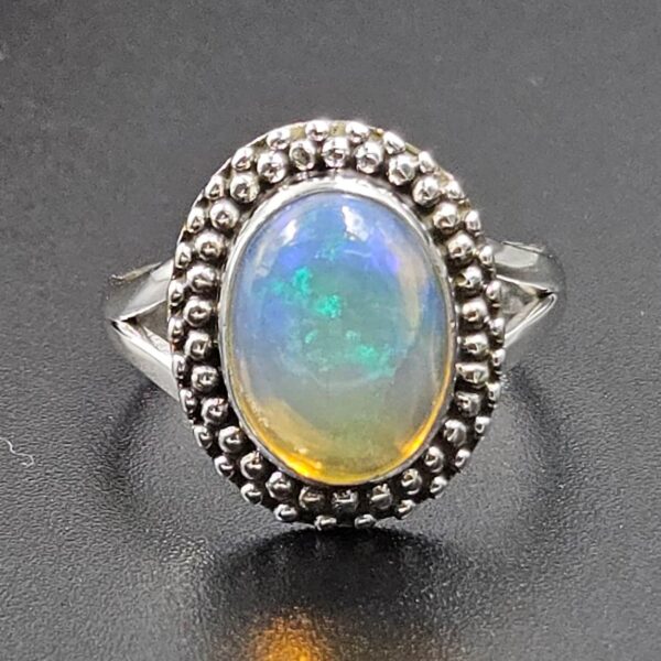 Ethiopian Opal Size US 7 925 Sterling Silver Ring (RS105-698)