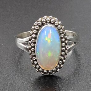 Ethiopian Opal Size US 8 925 Sterling Silver Ring (RS105-699)
