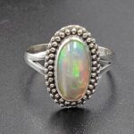 Ethiopian Opal Size US 9 925 Sterling Silver Ring (RS105-701)