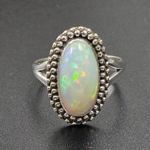Ethiopian Opal Size US 6 925 Sterling Silver Ring (RS105-702)