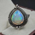 Ethiopian Opal Size US 6 925 Sterling Silver Ring (RS105-718)
