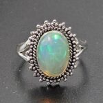 Ethiopian Opal Size US 8 925 Sterling Silver Ring (RS105-727)