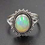 Ethiopian Opal Size US 9 925 Sterling Silver Ring (RS105-728)