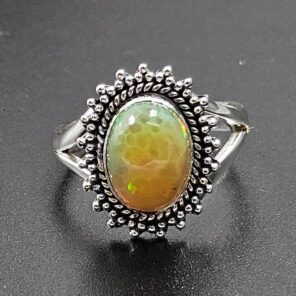 Ethiopian Opal Size US 7 925 Sterling Silver Ring (RS105-732)