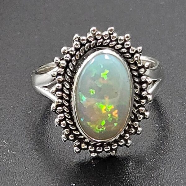 Ethiopian Opal Size US 5 925 Sterling Silver Ring (RS105-733)