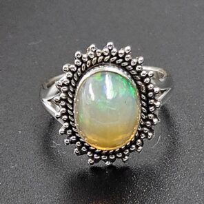 Ethiopian Opal Size US 6 925 Sterling Silver Ring (RS105-735)