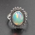 Ethiopian Opal Size US 5 925 Sterling Silver Ring (RS105-736)