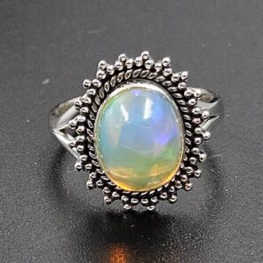 Ethiopian Opal Size US 6 925 Sterling Silver Ring (RS105-737)