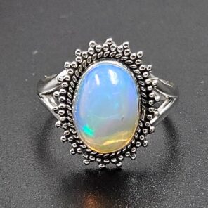 Ethiopian Opal Size US 8 925 Sterling Silver Ring (RS105-738)