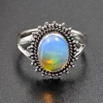 Ethiopian Opal Size US 9 925 Sterling Silver Ring (RS105-741)
