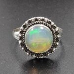 Ethiopian Opal Size US 10 925 Sterling Silver Ring (RS105-759)