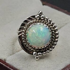Ethiopian Opal Size US 5 925 Sterling Silver Ring (RS105-776)