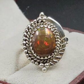 Ethiopian Opal Size US 6 925 Sterling Silver Ring (RS105-777)