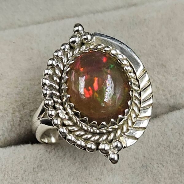 Ethiopian Opal Size US 6 925 Sterling Silver Ring (RS105-777) - Image 2