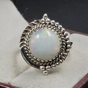 Ethiopian Opal Size US 8 925 Sterling Silver Ring (RS105-778)