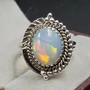 Ethiopian Opal Size US 6 925 Sterling Silver Ring (RS105-780)