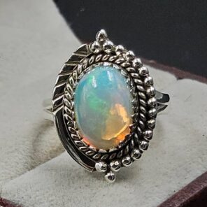 Ethiopian Opal Size US 7 925 Sterling Silver Ring (RS105-782)