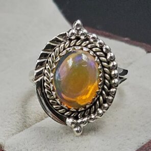 Ethiopian Opal Size US 6 925 Sterling Silver Ring (RS105-783)
