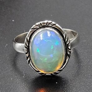 Ethiopian Opal Size US 8 925 Sterling Silver Ring (RS105-785)