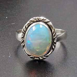Ethiopian Opal Size US 7 925 Sterling Silver Ring (RS105-787)