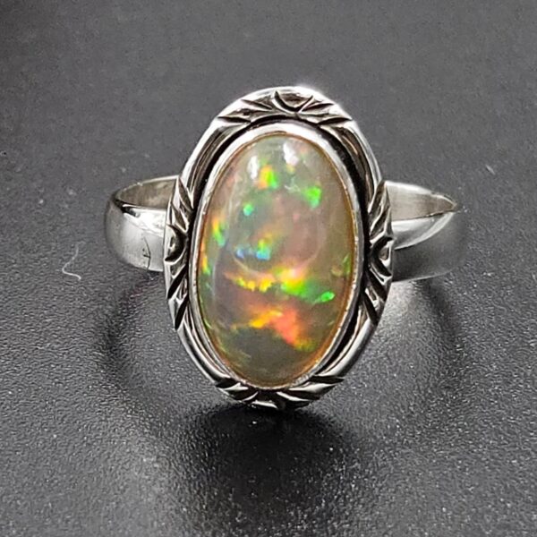 Ethiopian Opal Size US 7 925 Sterling Silver Ring (RS105-799)