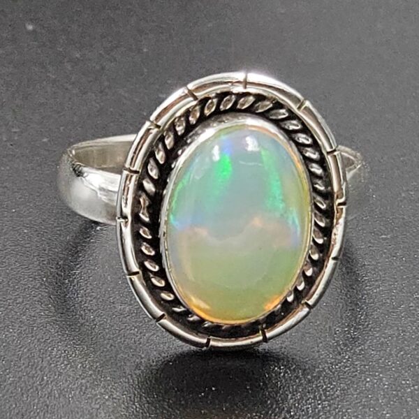 Ethiopian Opal Size US 9 925 Sterling Silver Ring (RS105-800)
