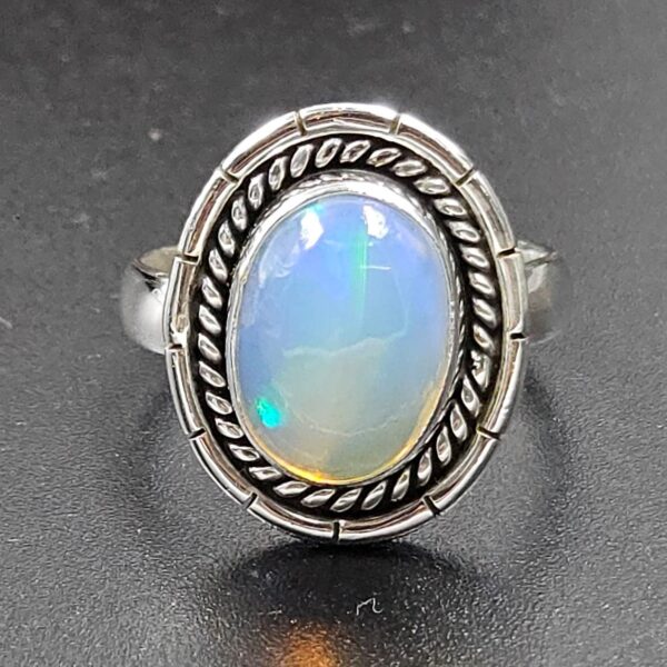 Ethiopian Opal Size US 5 925 Sterling Silver Ring (RS105-802)