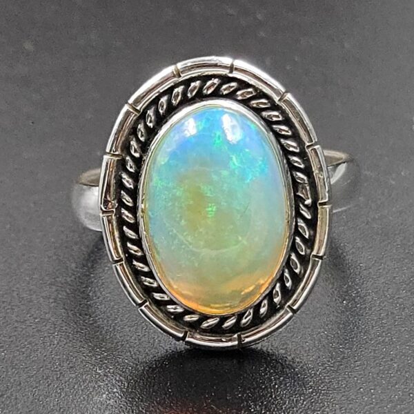 Ethiopian Opal Size US 7 925 Sterling Silver Ring (RS105-803)