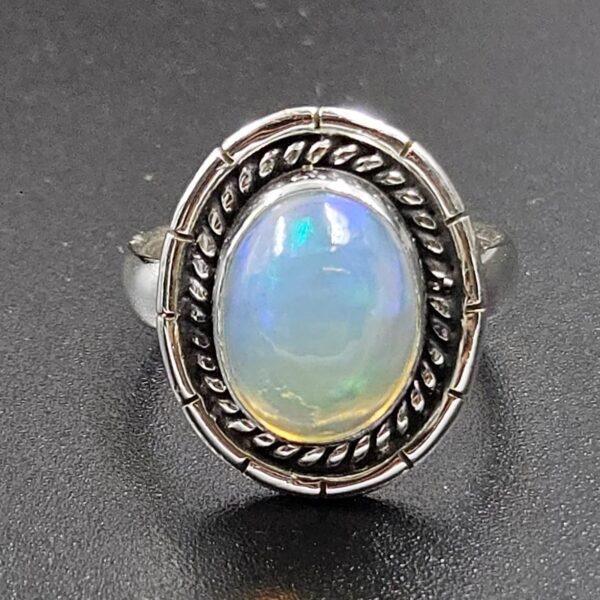 Ethiopian Opal Size US 5 925 Sterling Silver Ring (RS105-804)