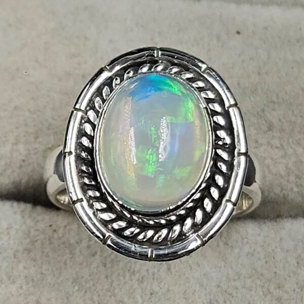Ethiopian Opal Size US 5 925 Sterling Silver Ring (RS105-804) - Image 2