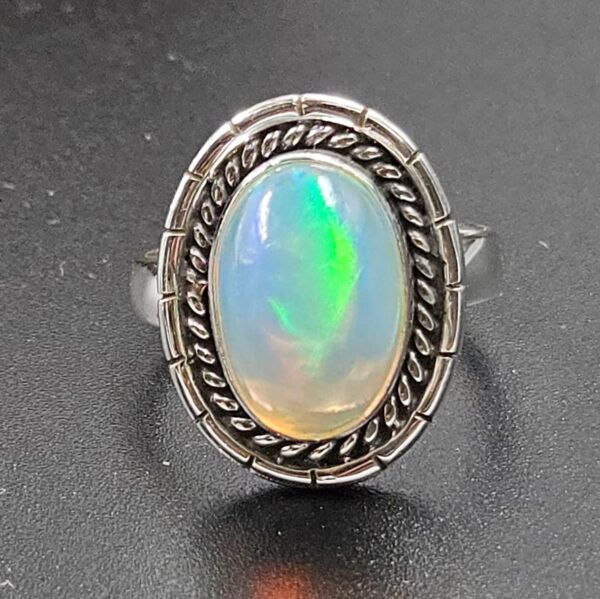 Ethiopian Opal Size US 6 925 Sterling Silver Ring (RS105-806)